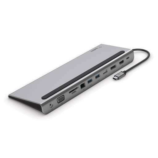 Belkin Univsersal USB-C 11-in-1 Multiport Dock - Laptop Docking station top side view.