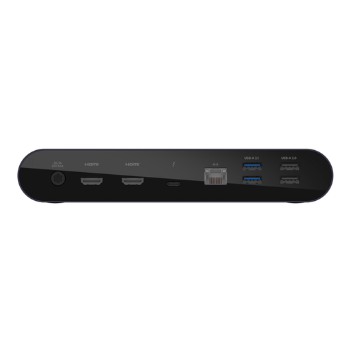 Belkin Thunderbolt 4 Laptop Docking Station - USB C Hub - USB C Docking Station for MacBook & Windows, 90W Power Delivery, Single 8K or Dual 4K Display, w/ Thunderbolt, HDMI, Ethernet, SD and Audio Ports Rear View