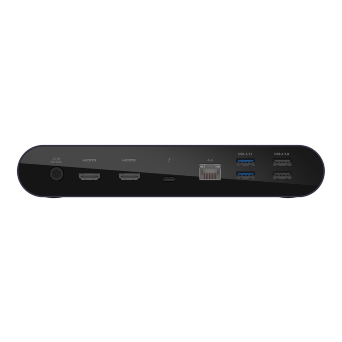 Belkin Thunderbolt 4 Laptop Docking Station - USB C Hub - USB C Docking Station for MacBook & Windows, 90W Power Delivery, Single 8K or Dual 4K Display, w/ Thunderbolt, HDMI, Ethernet, SD and Audio Ports Rear View