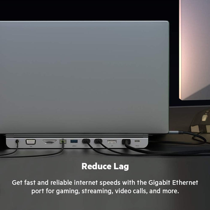 Belkin Univsersal USB-C 11-in-1 Multiport Dock - Laptop Docking station. Rear View