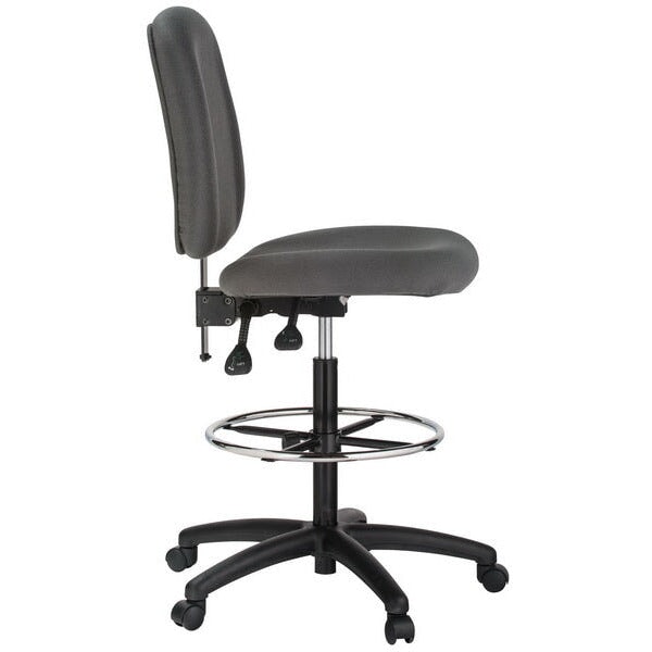 Harwick Contoured Dual Function Drafting Stool Gray side.