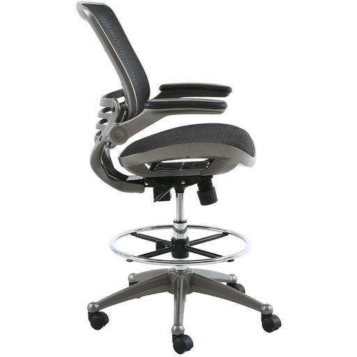 Harwick Evolve All Mesh Heavy Duty Drafting Chair Gunmetal Side