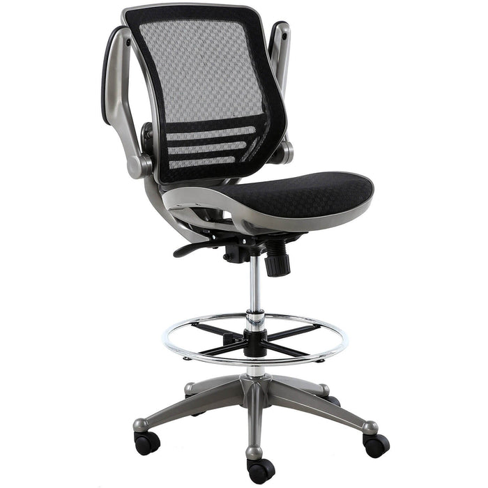 Harwick Evolve All Mesh Heavy Duty Drafting Chair Gunmetal Arms up front side