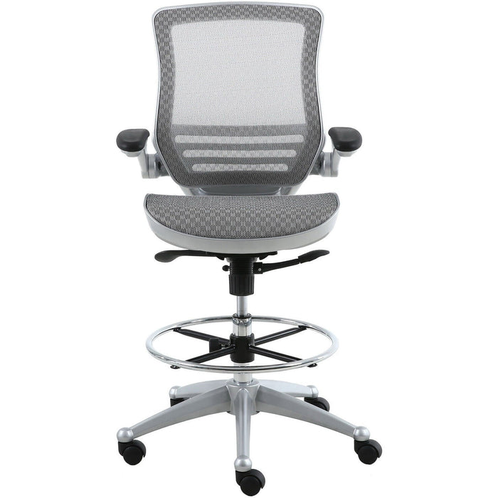 Harwick Evolve All Mesh Heavy Duty Drafting Chair Platinum Front