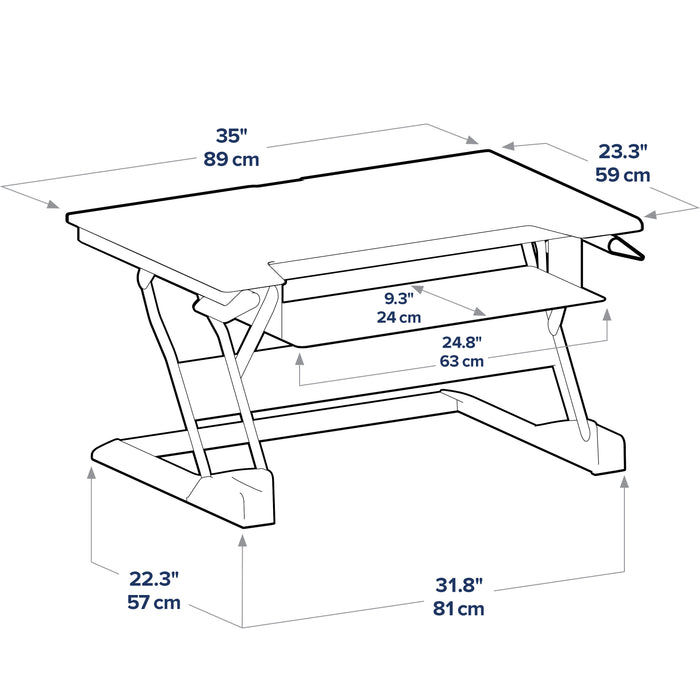 Ergotron WorkFit-T, Standing Desk Workstation (Black With Grey Surface)