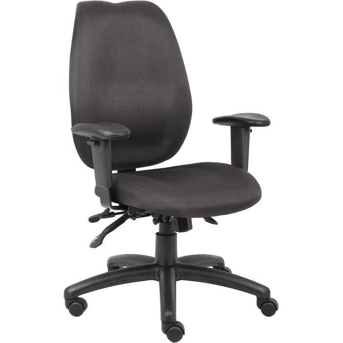 Boss Black High Back Task Chair With Seat Slider Front Side