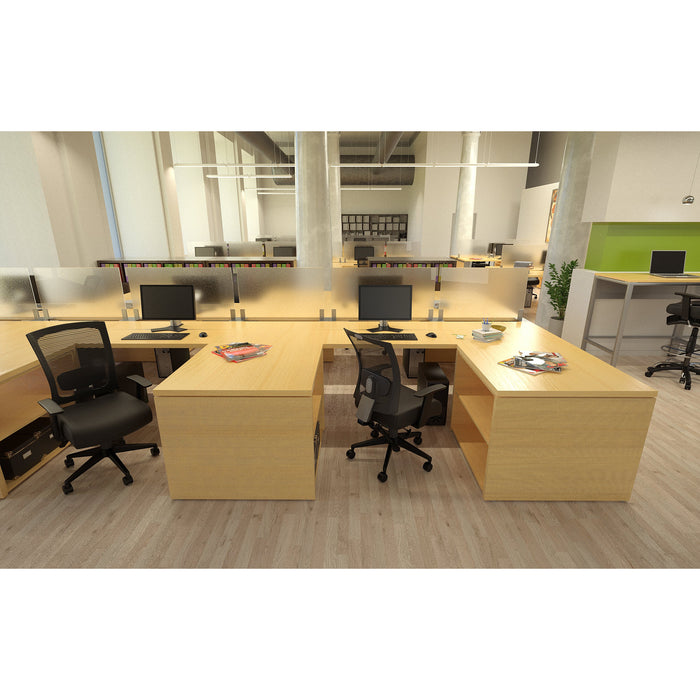 Boss Mesh Back 3 Paddle Task Chair with Seat Slider in office