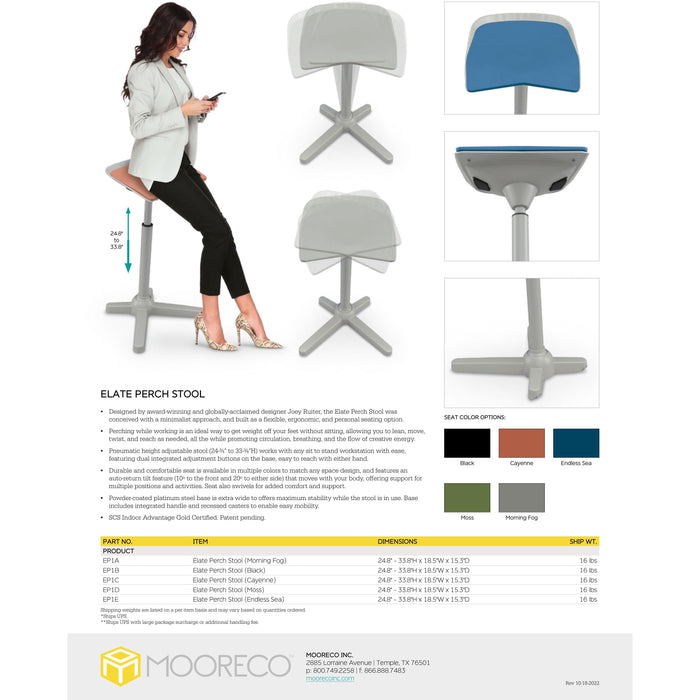 MooreCo Elate Perch Stool