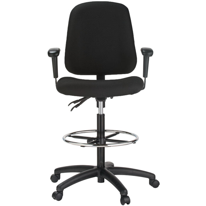 Harwick Contoured Dual Function Drafting Stool With Arms Black Frontal