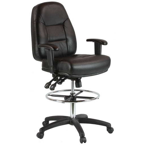 Harwick Premium Leather Drafting Chair with Arms 100KL-1 Front side