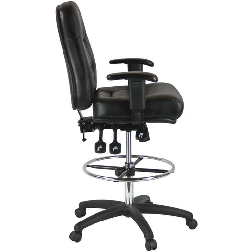 Harwick Premium Leather Drafting Chair with Arms 100KL Side