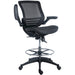 Harwick Evolve All Mesh Heavy Duty Drafting Chair Dark Knight Edition front side with one arm up