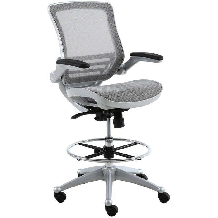 Harwick Evolve All Mesh Heavy Duty Drafting Chair Platinum front side