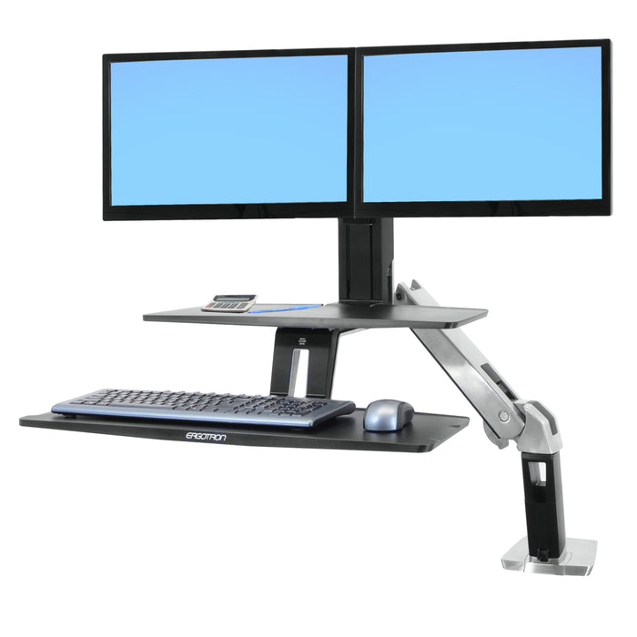Ergotron WorkFit-A, Dual Workstation with Suspended Keyboard Sit-Stand Desk Arm