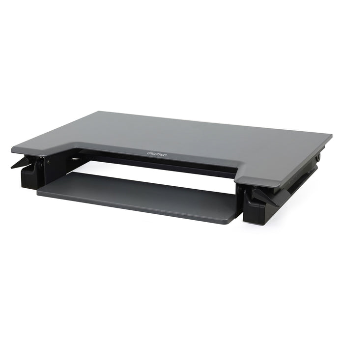 Ergotron WorkFit-T, Standing Desk Workstation (Black With Grey Surface)