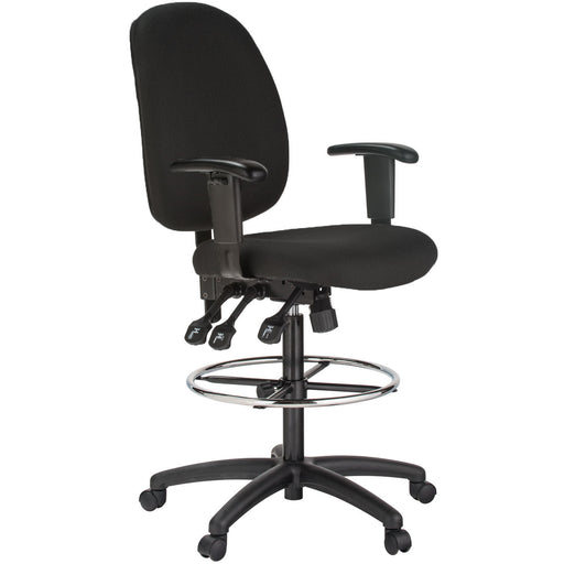 Harwick Extra Tall Ergonomic Drafting Chair Black front side