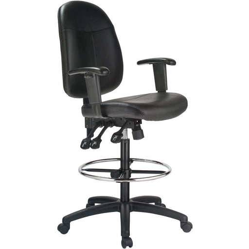 Harwick Extra Tall Ergonomic Leather Drafting Chair front side