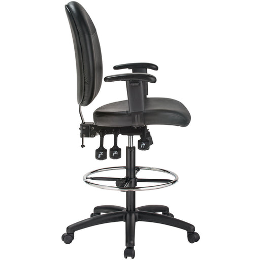 Harwick Extra Tall Ergonomic Leather Drafting Chair Side