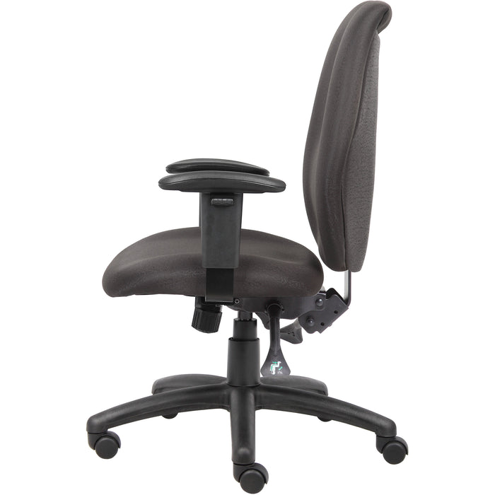 Boss Black High Back Task Chair With Seat Slider Side
