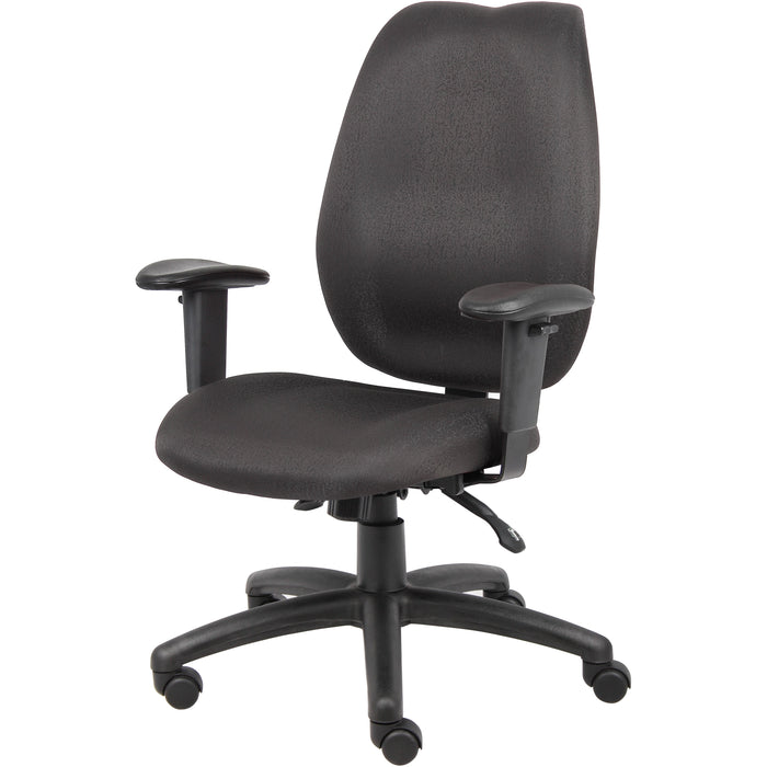 Boss Black High Back Task Chair With Seat Slider Front Left.