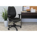 Boss Black High Back Task Chair With Seat Slider in an office