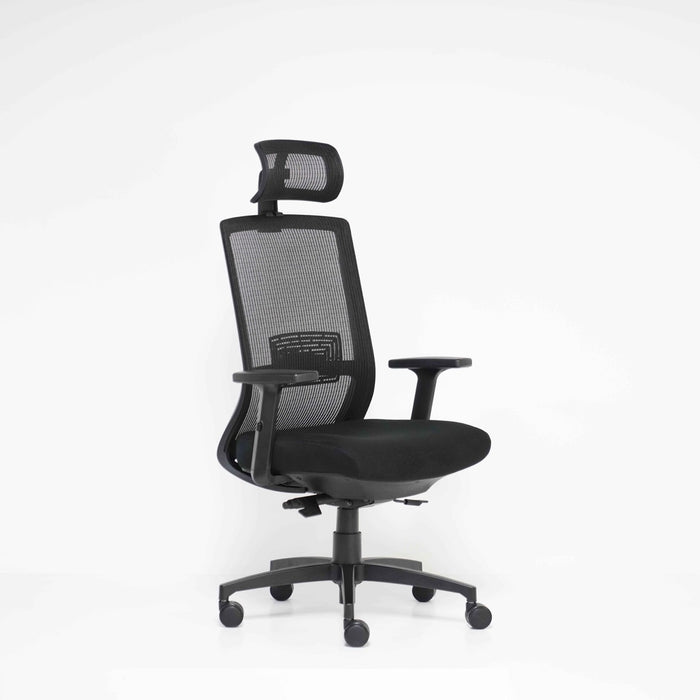 Boss Mesh Chair with Headrest and Memory Foam Seat Right Front