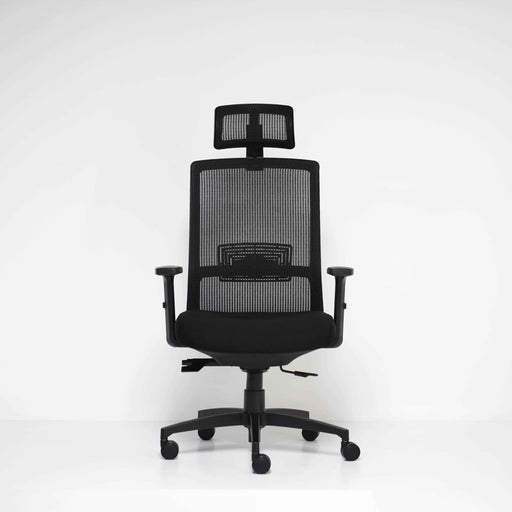 Boss Mesh Chair with Headrest and Memory Foam Seat Front